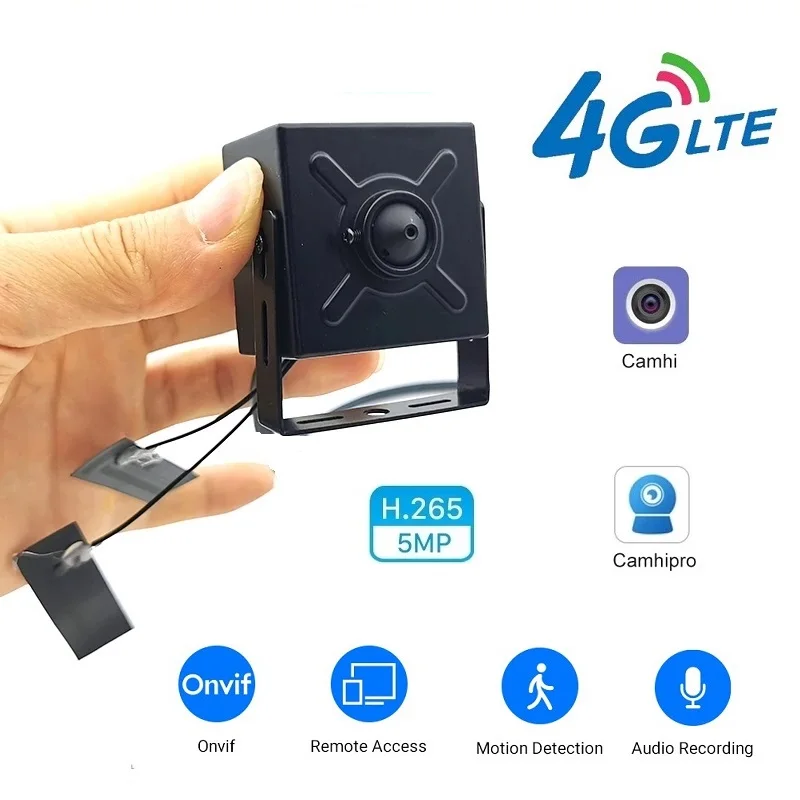 Indoor Mini 4G Industrial IP Camera Camhi 3G 4G SIM Card  ATM Camera Pinhole Video Security P2P Audio CCTV TF Card Surveillance