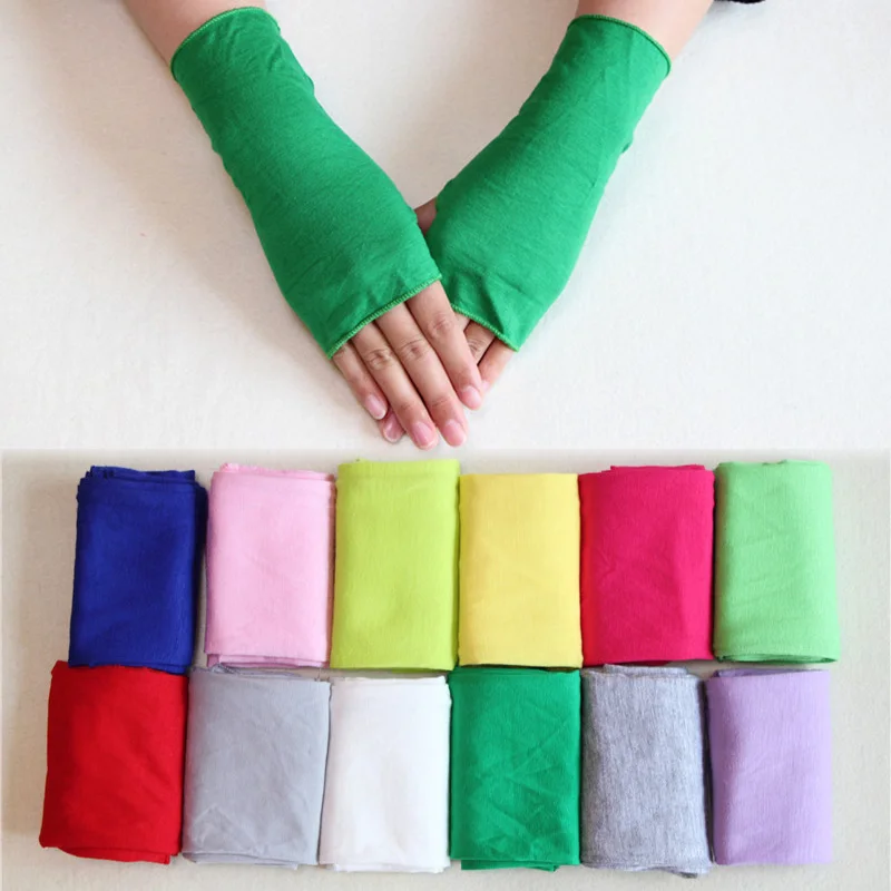 Womens Gloves Sun Protection Fingerless Anti-UV Ultra-Thin Cotton Gloves U  !