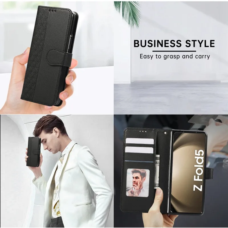 Leather Flip Wallet Phone Case with Card Holder - Protective Cover