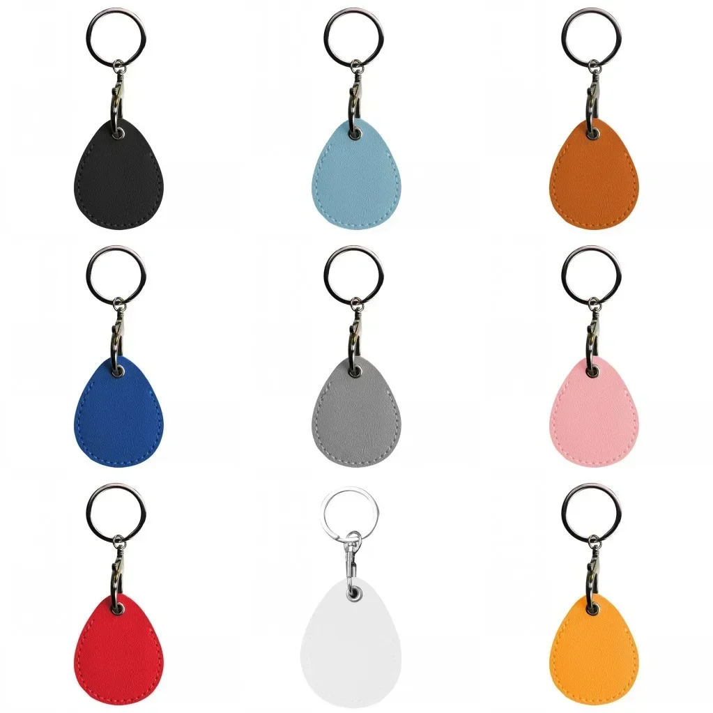 Leather Keychain Doorlock Key Ring Access Card Bag Induction Waterproof ID Card Case Key Tag Protective Case Tag Ring key case key holder key organizer key protector card case holder