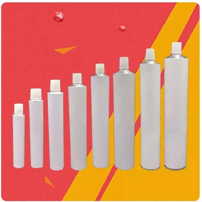 Aluminum Empty Tube 100pcs/lot 5ml-100ml Aluminum Empty Travel Tube Toothpaste Unsealing Tubes With Needle Cap Silver Toothpaste Tube