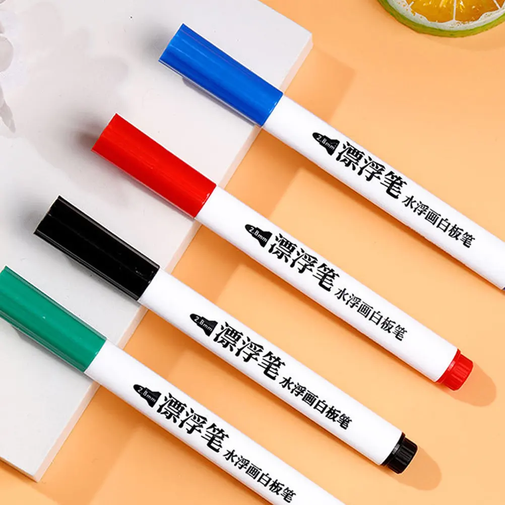 1 세트 물 표면 부동 마커 다채로운 지울 수있는 화이트 보드 펜 어린이 페인트 도구 학교 용품 사무실 교실