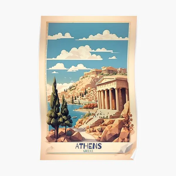 Atene Vintage Grecian Splendor Poster Modern Home Print Vintage Picture Murale Painting Funny Art Decor Decoration No Frame