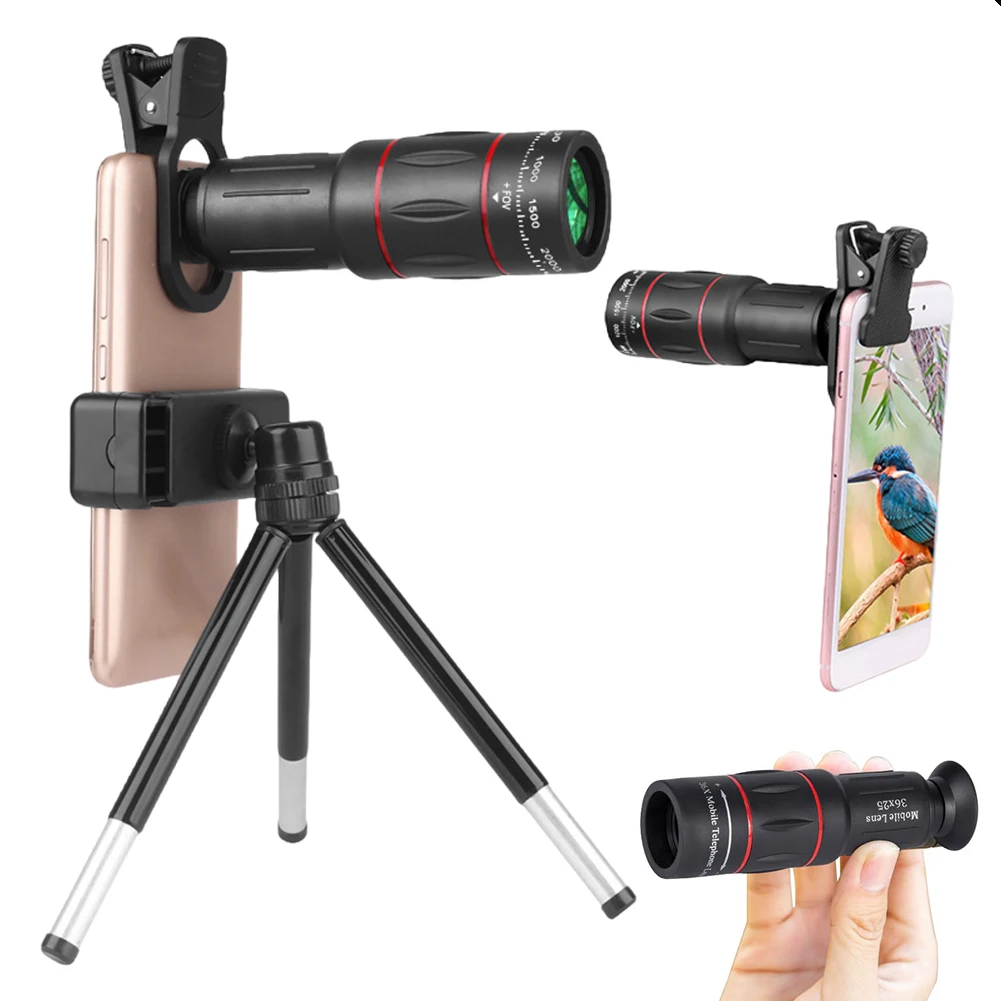 Universal Telephoto Phone Lens with Tripod - External Zoom and Long Focus Capability