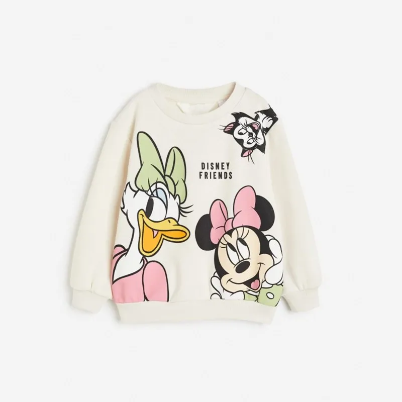 Christmas Cartoon Mickey Hoodies Spring Fall Clothes Children Tops Loose Fashion Popular Kids Girl Boy Long Sleeved Sweatshirt girl sweatshirt kids sweatshirt