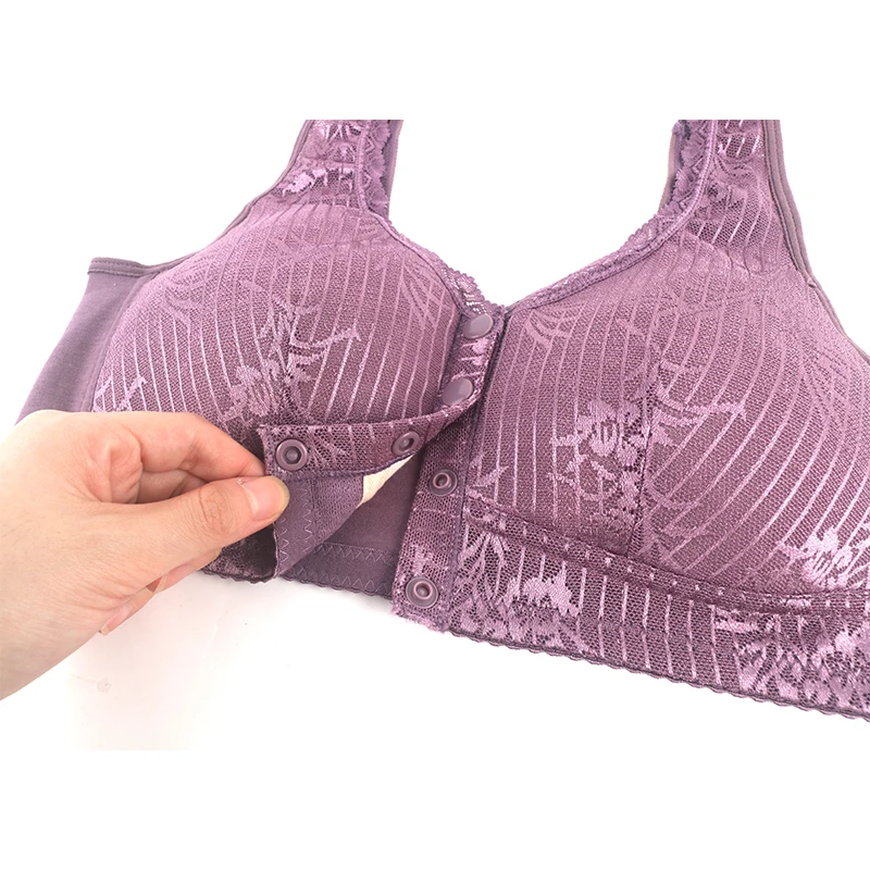 2023 New Bra For Women Wire Free Bra Push Up Front Closure Underwear Confortable Female Lingerie Everyday Big Bust 52BCD 3