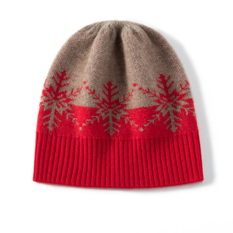 Merrilamb Winter reine Kaschmir mütze für Frauen Mode gestrickte Farbe Jacquard Schädel Mützen im Freien erwachsene Frau weiche warme Mütze – Detail 6