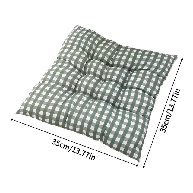 Coussin de siège de chaise carré à carreaux avec sangle coordonnante, coussin de canapé intérieur et extérieur, oreiller pour bureau à domicile, 35x35cm 6