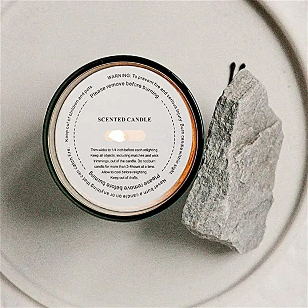 10Pcs Candle Cup Labels Round DIY Manual Fragrance Candle Sticker Labels Warning Dust-Proof Sulfuric Paper Sticker candle labels