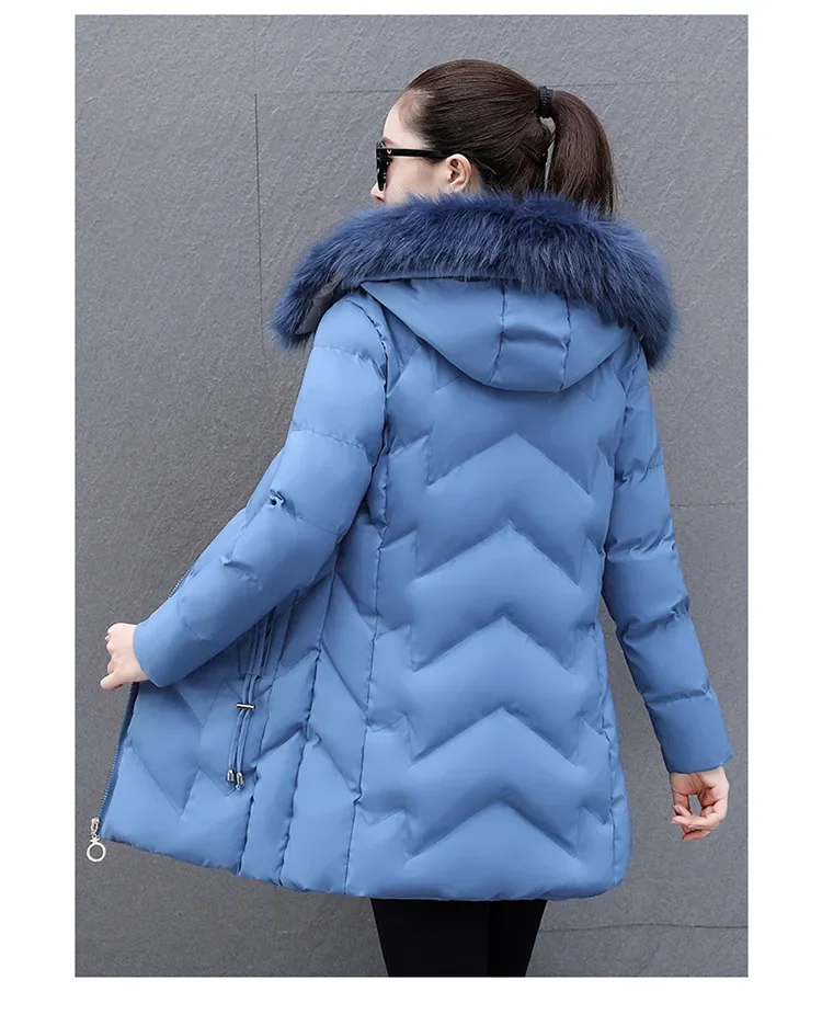 women's faux fur collar coat side view