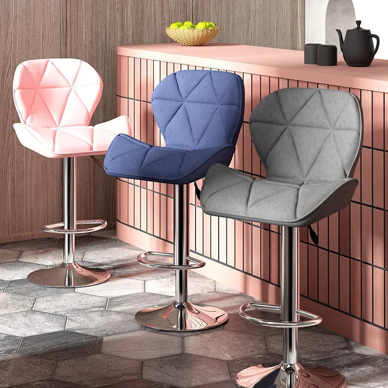 Vintage Adjustable Bar Chairs Modern Stylish Comfortable Pink Bar Stool Ottomans Design Cadeiras De Jantar Luxury Furniture bar chairs