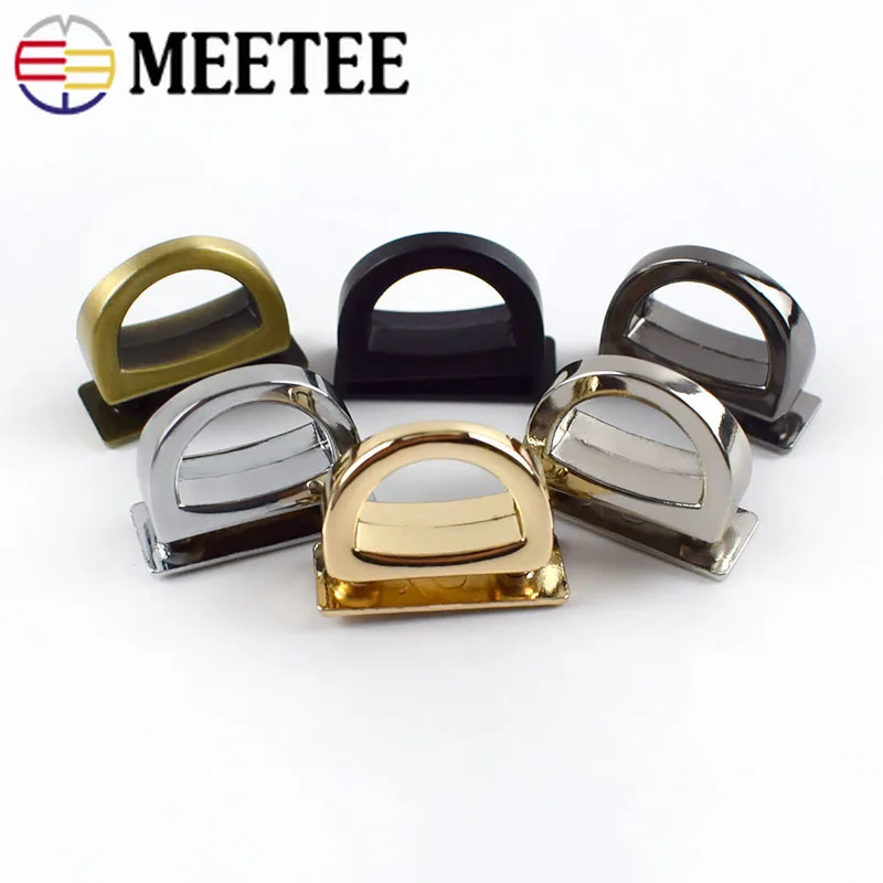 Meetee 5/10pcs 14mm Metal D Ring Bag Side Clip Buckles Screw Handbag Chain Hang Buckle DIY Hardware Parts Strap Clasps Accessory | Дом и сад