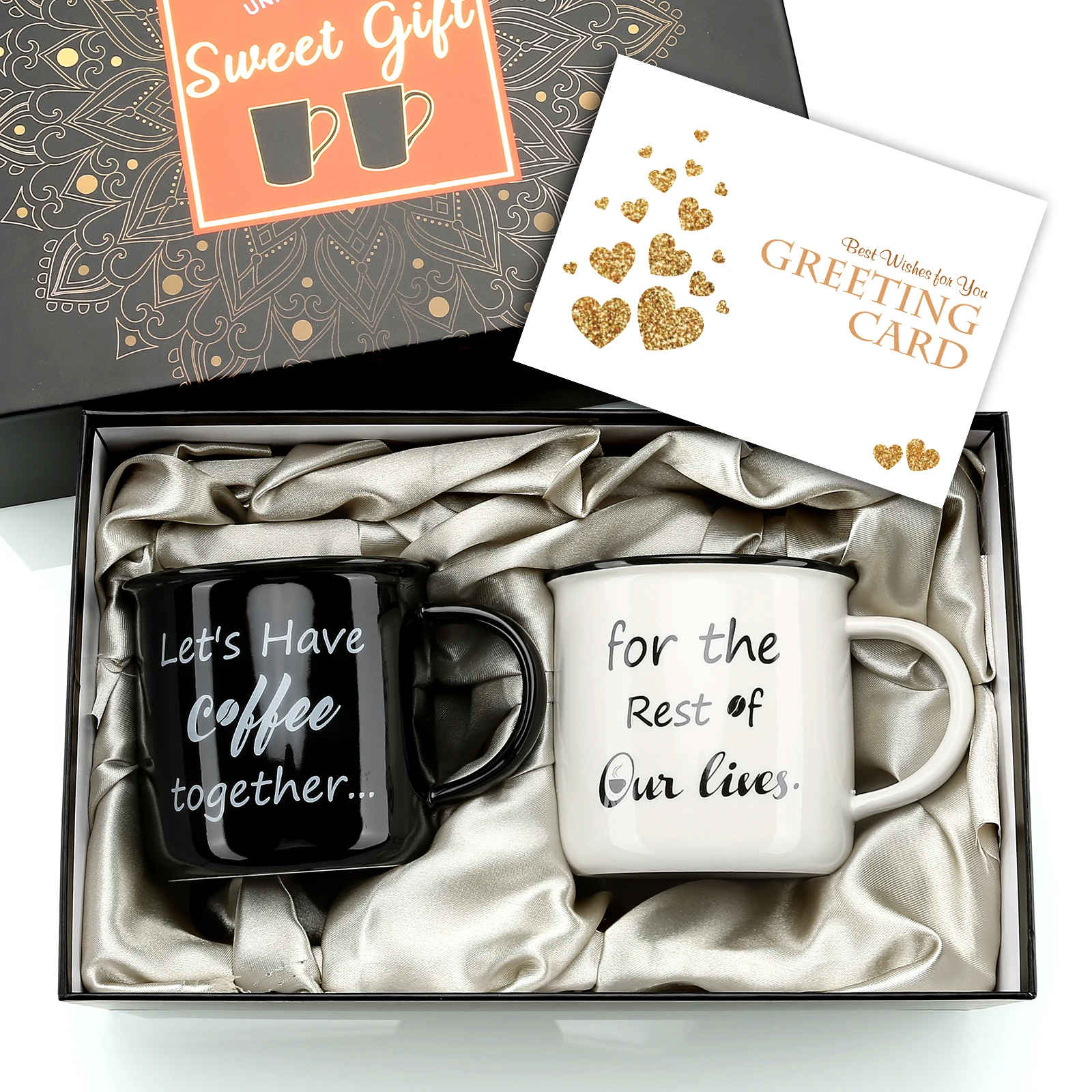 Mr And Mrs Mugs-luxury Couple Coffee Cups Gift Set In Box,let's Have Coffee  Together For The Rest Of Our Lives,ceramic Mugs Set - Mugs - AliExpress