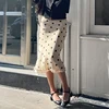 BIIKPIIK Casual Women Polka Dot Skirts Lettuce Trim Beige Elegant Midi Skirts Streetwear Simple All-match Bottom Clothing Spring 2