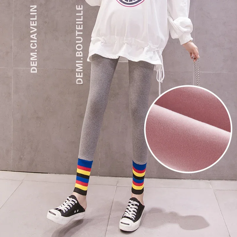 New Autumn and Winter Plus Velvet Pregnant Leggings Silver Fox Pregnancy Clothes Ropa Muje Maternity Clothings Pants