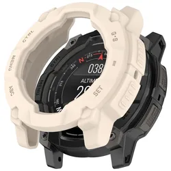 Durable TPU Protective Silicone Case for Smartwatches - Premium Strap Cover and Bumper Protector (Beige)