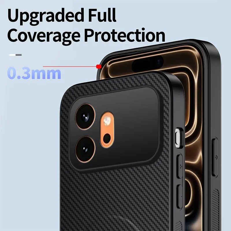 Carbon Fiber Texture Magnetic Bracket Ultra-Thin Case with Wireless Charging Capability