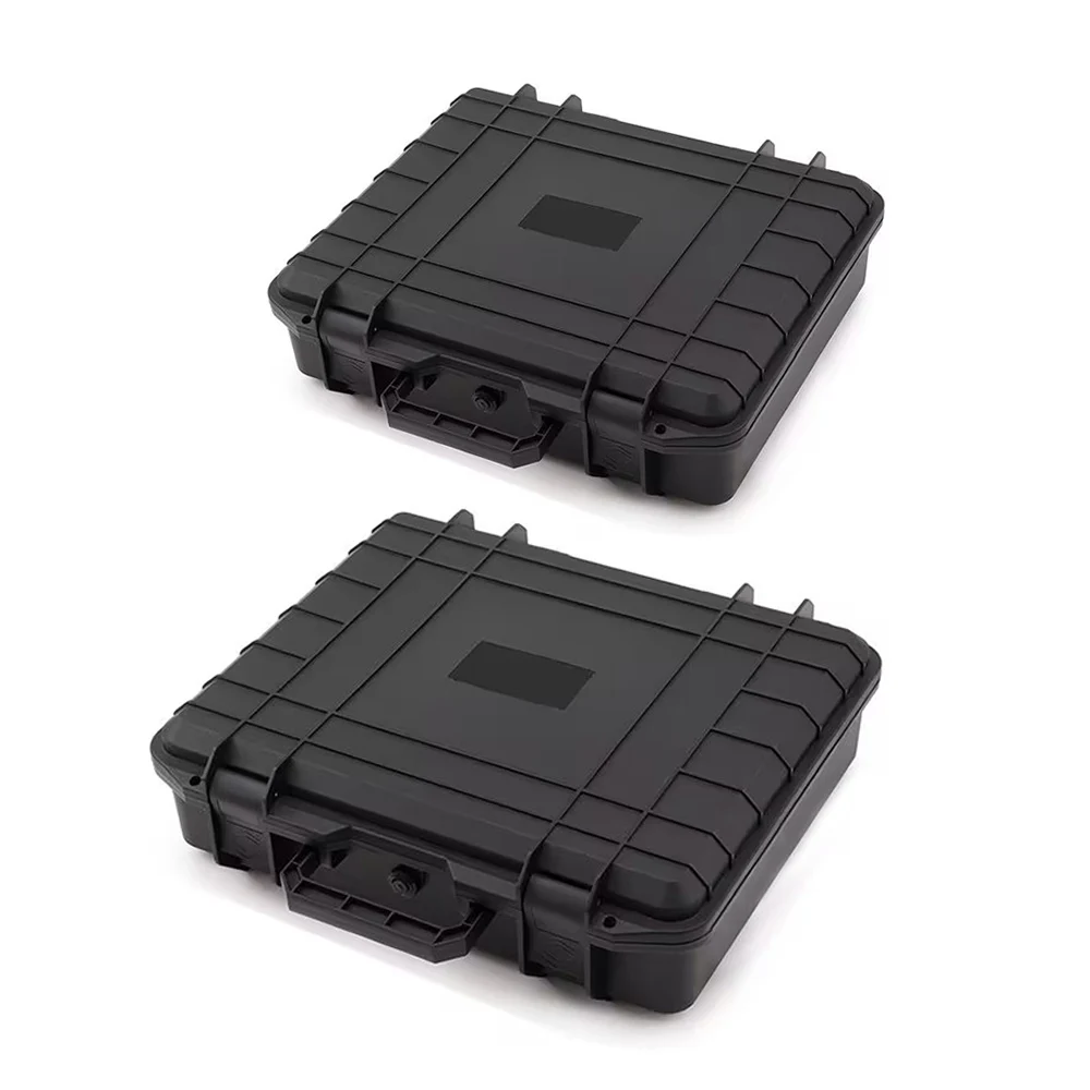 1PC Black Plastic Toolbox 250*200*76mm Shockproof Waterproof Plastic Storage Box PP Material Tote Storage Bag Built-in Sponge 6