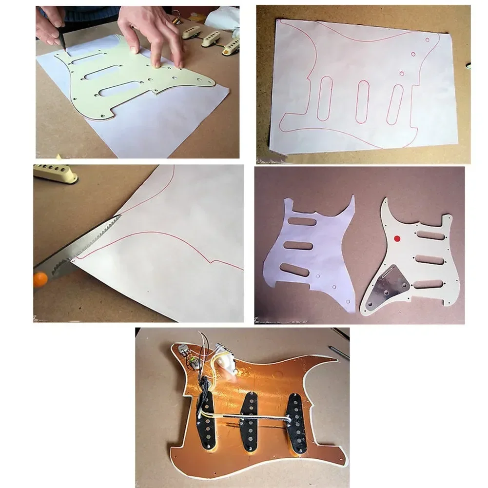 4 PCS Guitar Copper Shielding Sheet Foil Tape-20x30cm Sheet Self-Adhesive Guitar Copper Foil Tape Waterproof