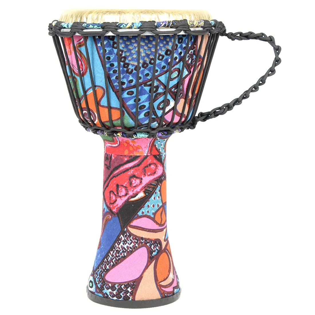

8-дюймовый портативный Африканский барабан Djembe, ручной барабан с красочными художественными узорами, перкуссионный музыкальный инструмент, X5-03