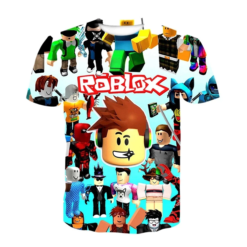 2023 Robloxing 아이 티셔츠 소년 게임 스포츠 티셔츠 어린이 만화 반팔 탑 3D 인쇄 캐주얼 거리 하라주쿠 옷