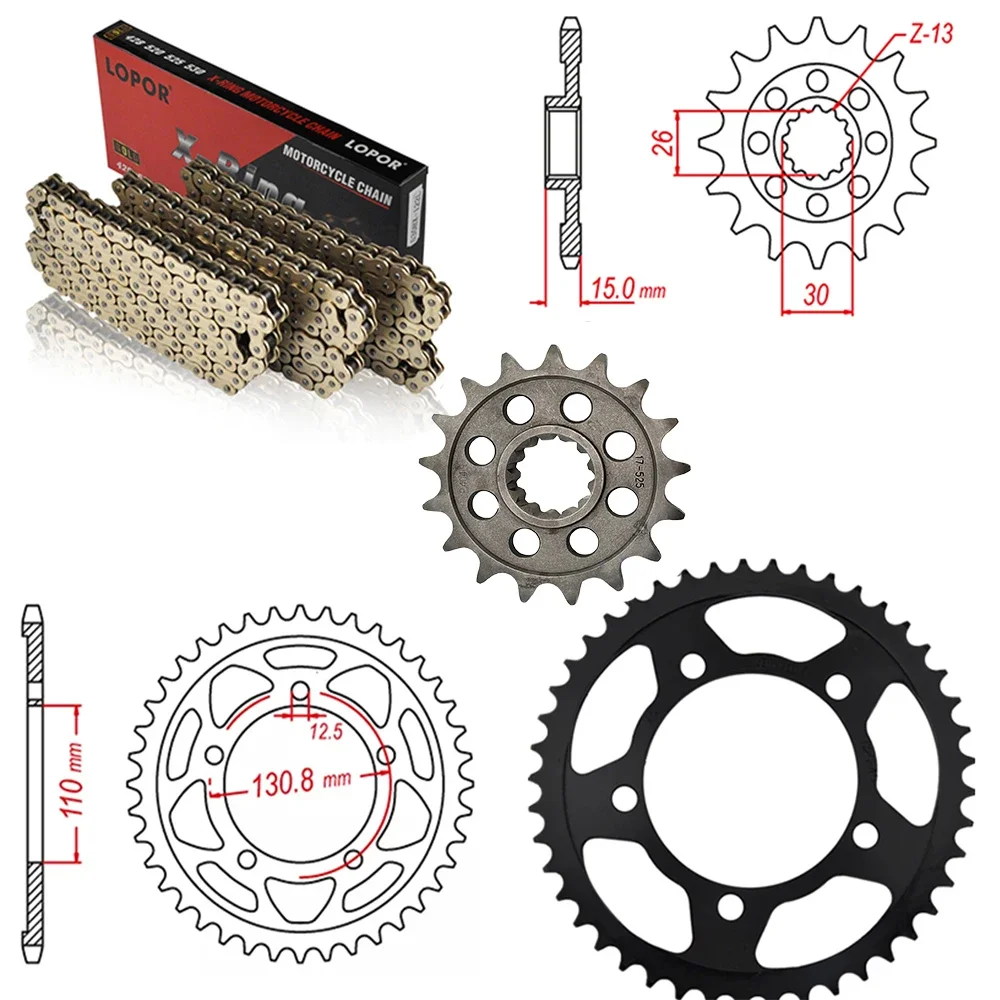 

525 Motorcycle Front Rear Sprocket Chain Set Kit For BMW S1000XR 2014-2020 S1000R 2013-2020 S1000RR 2009-2020