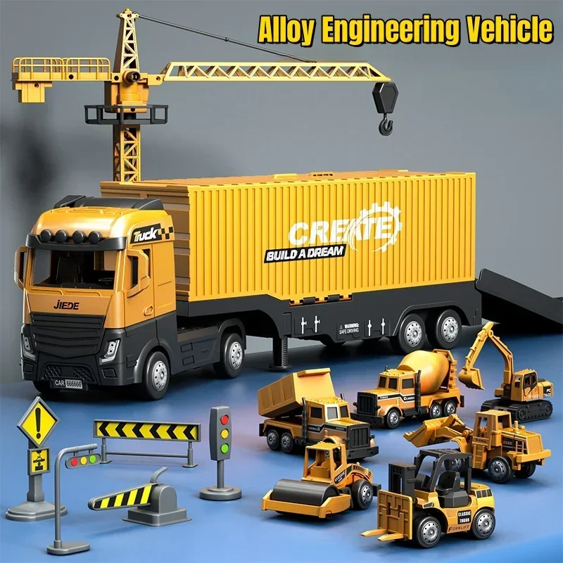 Alloy Excavator Crane Truck Toy Model for Kids