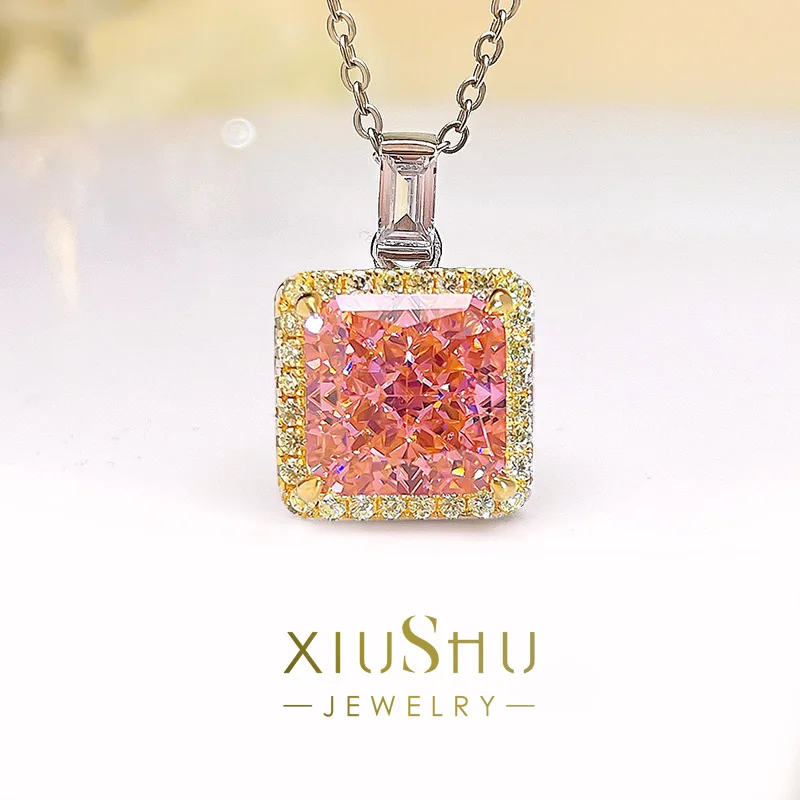 

Милая искусственная квадратная Бриллиантовая подвеска Papalacha с минималистским настроением. Новое ожерелье из серебра 925 пробы с высокоуглеродистыми бриллиантами