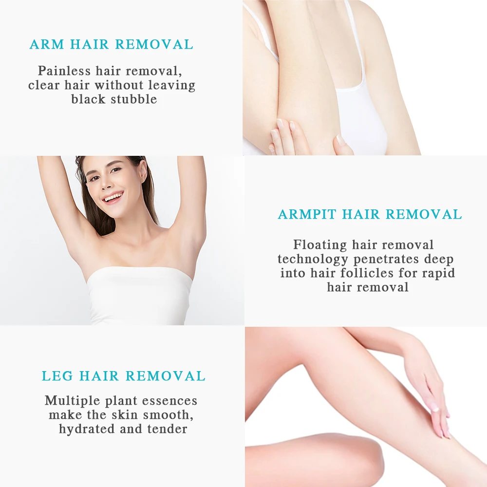 Hair Removal Cream Hair Growth Removal Inhibitor Hair Removal Set Hair Removal Cream Permanent Epilator Cream Intimate Areas Health Painless Hair Remover Growth Inhibitor for Woman Men Body Care