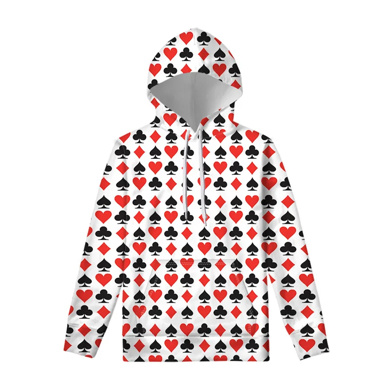 thumbnail image 1 of Sudadera con capucha con estampado 3D de naipes para hombre y mujer, jersey con estampado de póquer a la moda, sudadera con capucha de gran tamaño para primavera y otoño, 1 of 4
