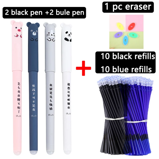 25 Pcs/set Kawaii Erasable pens Gel Pen cute gel pens school Writing Stationery for Notebook scholl supplies pen cute pens G