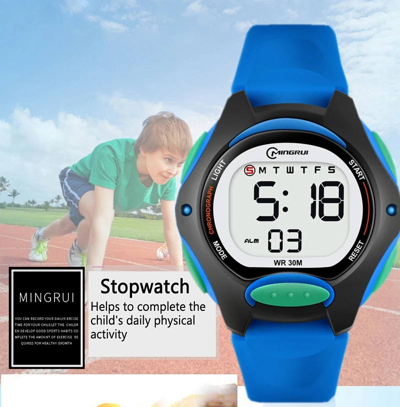 Kids Sport Watches Alarm Stopwatch Children Digital Watch For Boys Girls 30M Waterproof Military Student Electronic Wristwatch 5