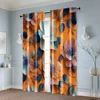 2pcs, Curtain Popular 2D print Golden lotus Fabric (without rod) Thermal Insulation, and Room Darkening Functions Ldeal for 6
