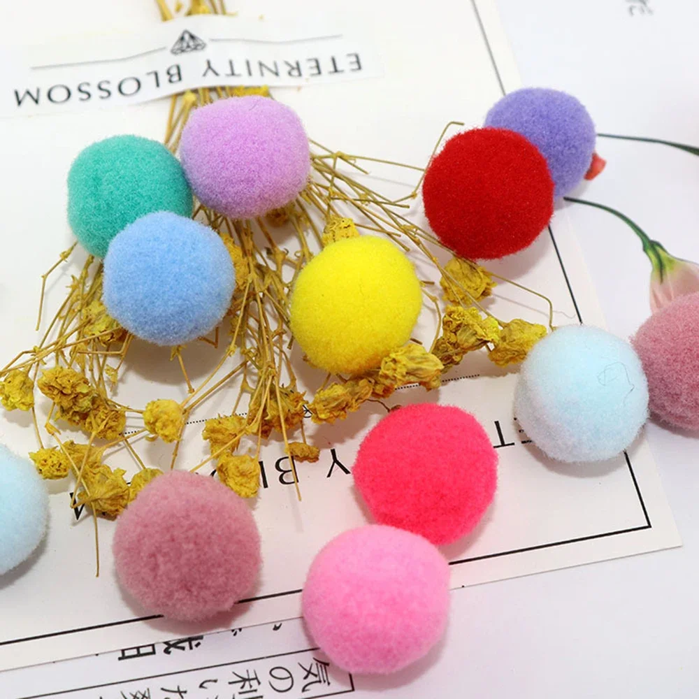 Pack of 10 Mini Fluffy Pom Poms for Crafts and Home Decor