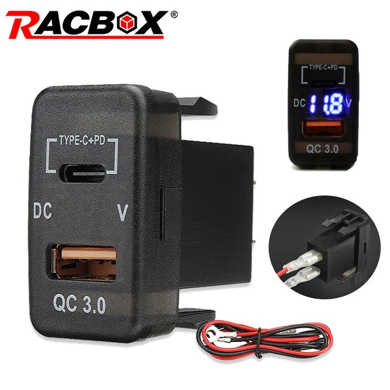 12V Interruttore a leva con presa USB, caricatore USB, caricatore per auto USB C e ricarica rapida 3.0 adattatore di ricarica Pd caricatore USB - Cina Caricabatterie USB con interruttore a bilanciere