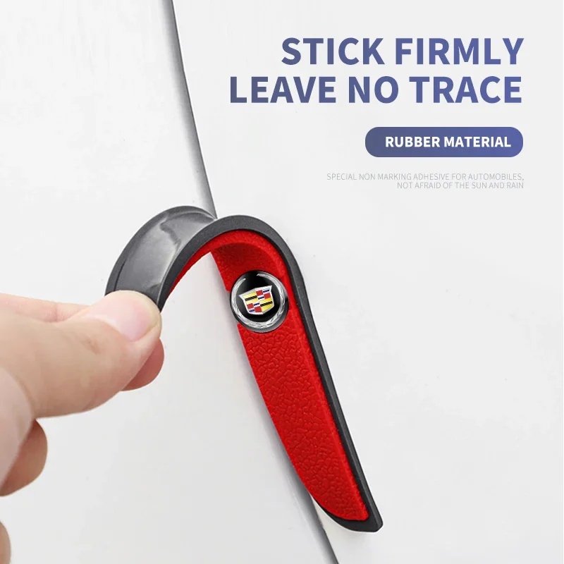 캐딜락 에스컬레이드 데빌 DTS ATS BLS CT4 CT6 CTS EXT SLR SRX XLR XT4용 4개 자동차 도어 범퍼 고무 충돌 방지 스티커