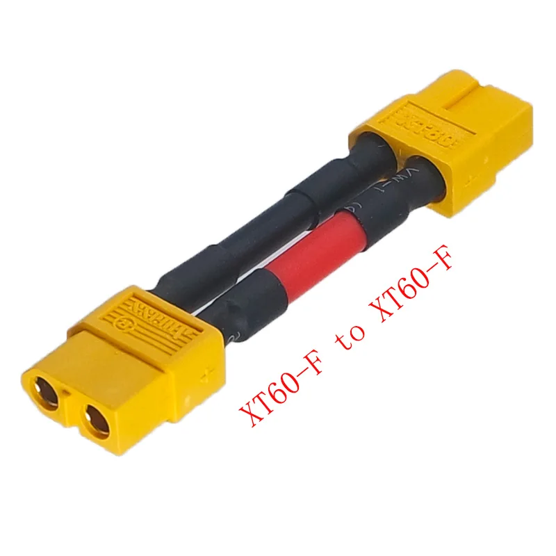 Connecteur femelle XT60-F avec gaine thermorétractable, câble 14AWG 40cm pour batterie drone.