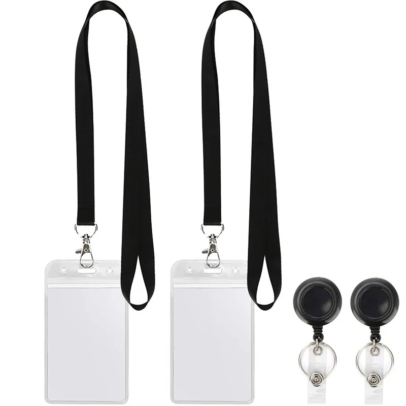 Name Card Holder Keychain Staff Accessories Badges Set Lanyard ID Card Holder Neck Strap