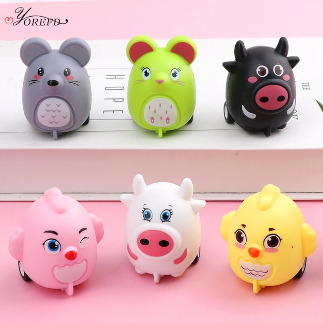 Coche de juguete con dibujos de animales para niños y niñas, juguete con  relleno de Piñata, recuerdo de fiesta de cumpleaños, regalo para invitados,  10 piezas - AliExpress