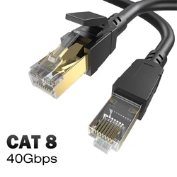 Ultra High - Speed Cat8 Ethernet Cable - 2000Mhz, 40Gbps, 10m, SFTP RJ45 Internet LAN Cord - 5m (Round CAT8 40G)