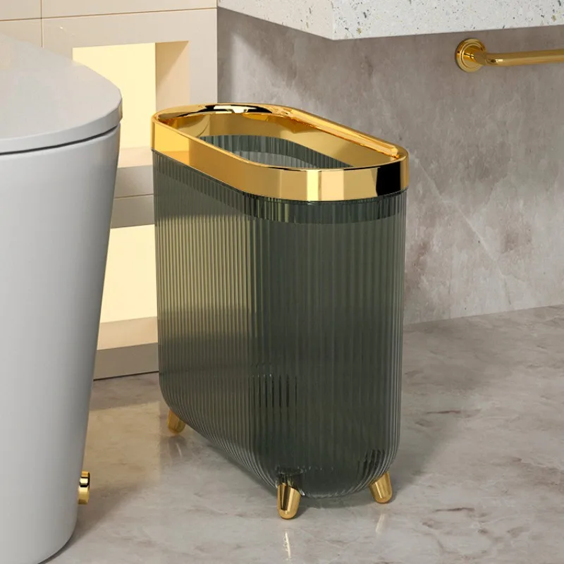 New 12L Luxury Press Trash Can with Foot For Bathroom For Kitchen