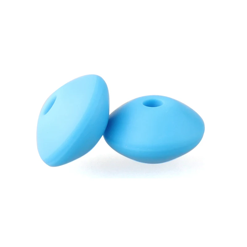 Silicone Lentil Beads 12mm Abacus Loose Beads for DIY Jewelry and Crafting