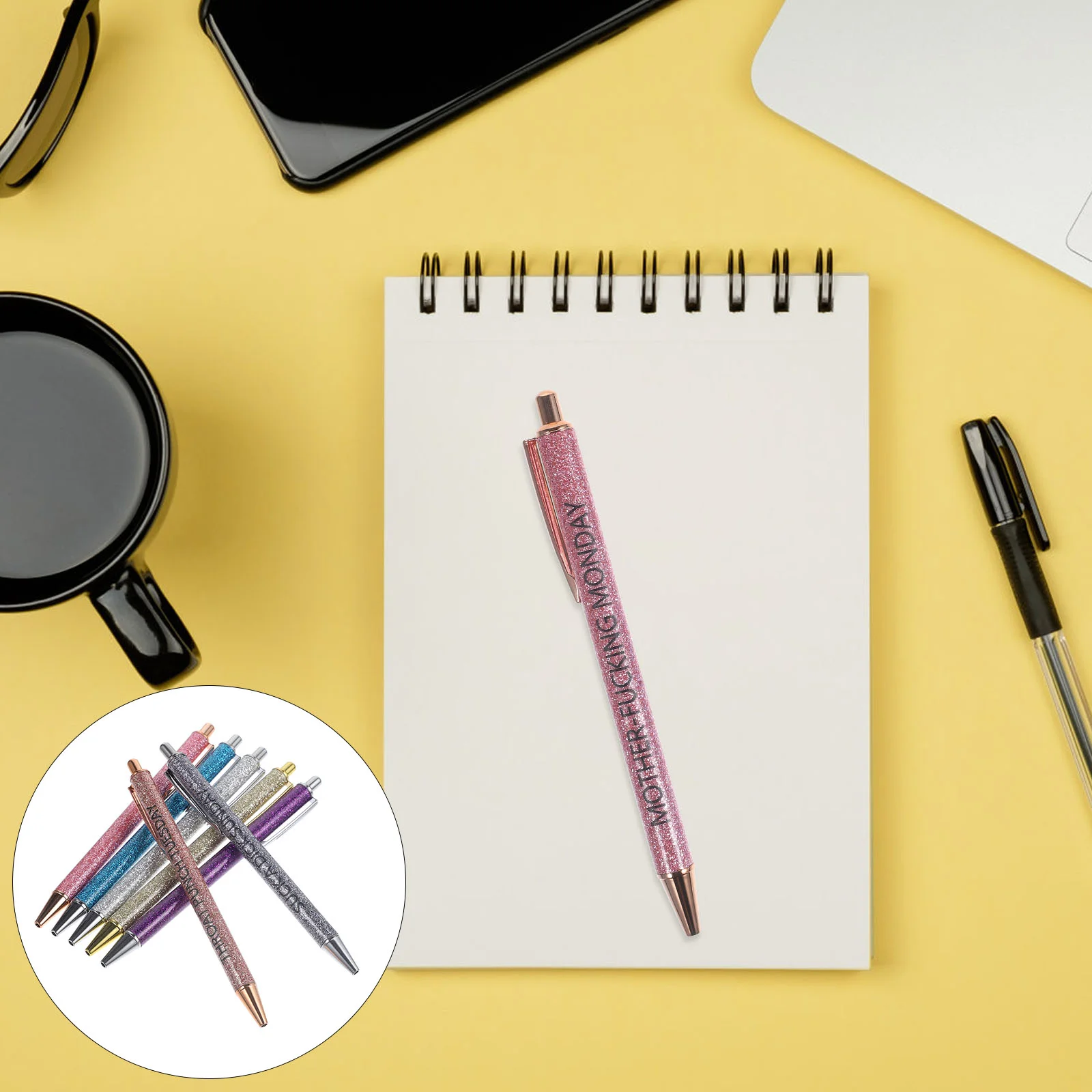 7pcs Portable Writing Pens Multi-use Ballpoint Pens Student Pens School Pens Office Accessory
