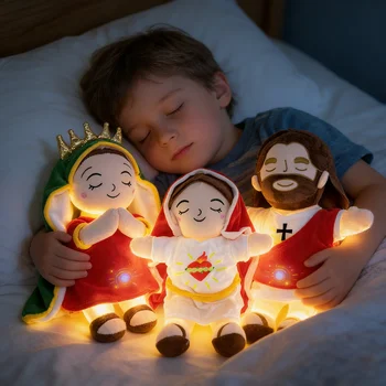 Jesus/Mary Plush Doll with Music & Lights