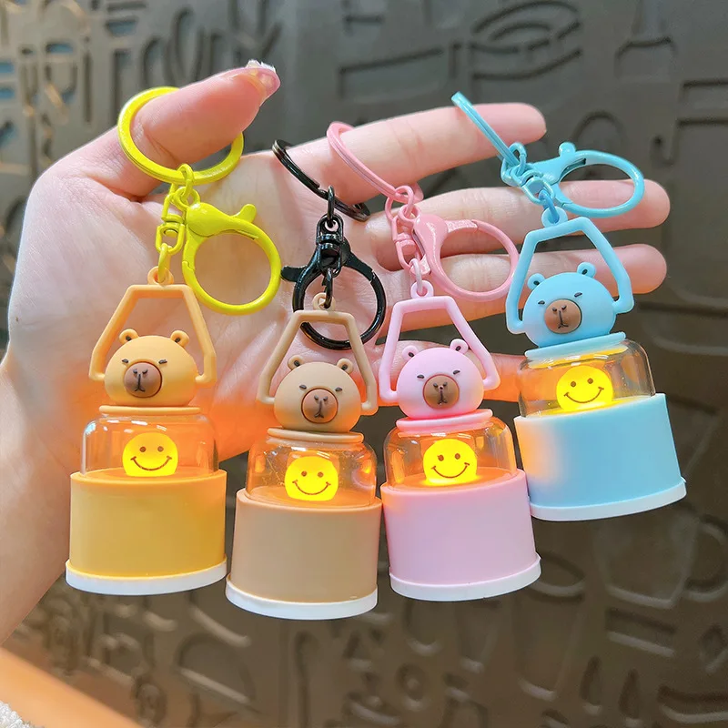 Creative Cute Capybara-kun Night Light Keychain Cartoon Capybara Bag Pendant Couple Gift