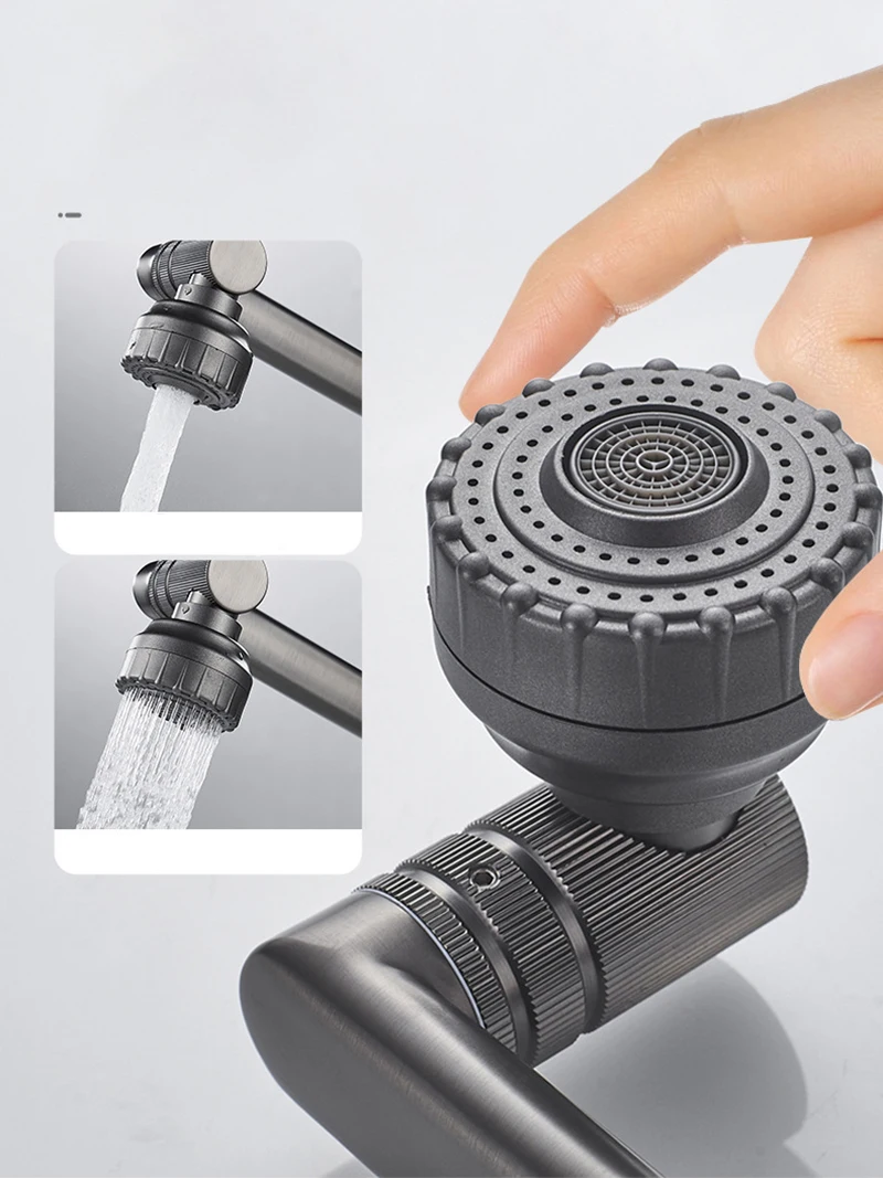 Description Picture 3 of itemBasin Faucet Mechanical Arm Design Sink Tap 1080° Rotation Deck Mount Single Handle Cold Hot Water Mixer Bathroom Crane