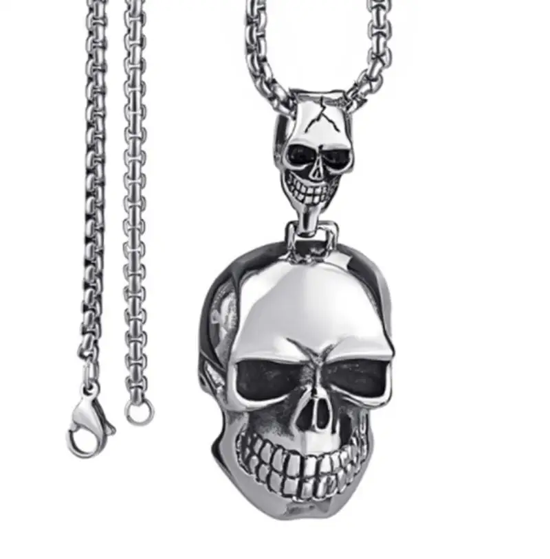 Halloween Punk Crow Skull Necklace - Gothic Animal Bird Skull Pendant Jewelry For Women & Men - View #5