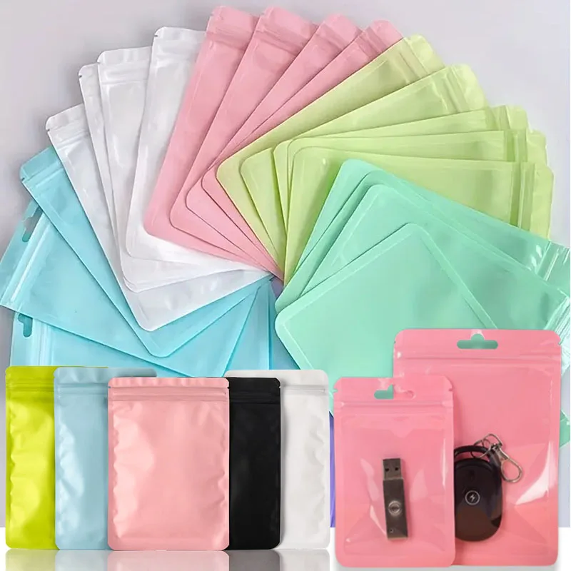 10-50pcs Plastic Zip Bags Candy Colors Pouches Reclosable Small Jewelry Cookie Food Storage Bag Zipper Bags Gift Packaging Case 10 50pcs small plastic zip bags candy pouches reclosable jewelry cookie food storage bag zipper bags colors gift packaging case