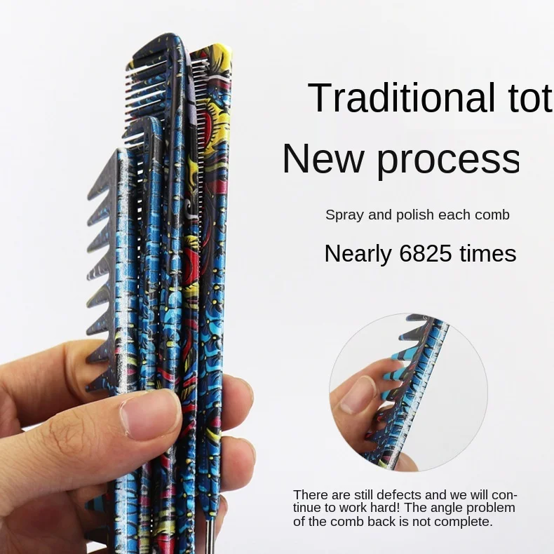 FnLune Chinese Dragon Personality Hair Cutting Comb Salon Hair Stylist Professional Male Female Hair Styling Pointed Tail Comb