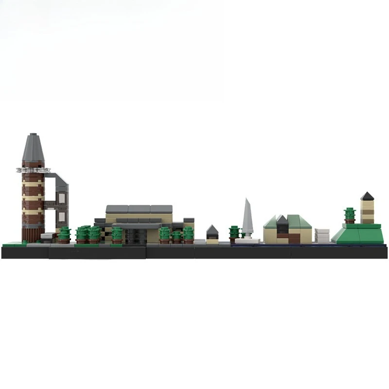 Landmark Architecture House Street View Building Blocks MOC Germany Ruhr Industrial Base City Skyline Model Kids Puzzle_voghion.com